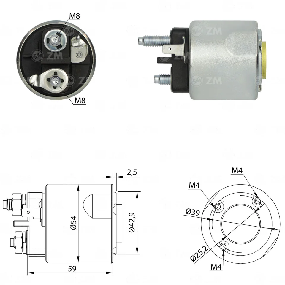 ZM-2-495 — Solenoides y Relés