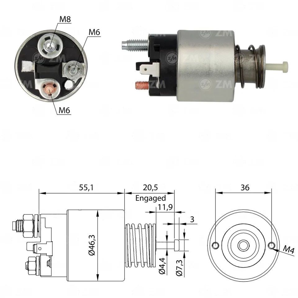 ZM-3-261 — Solenoides y Relés