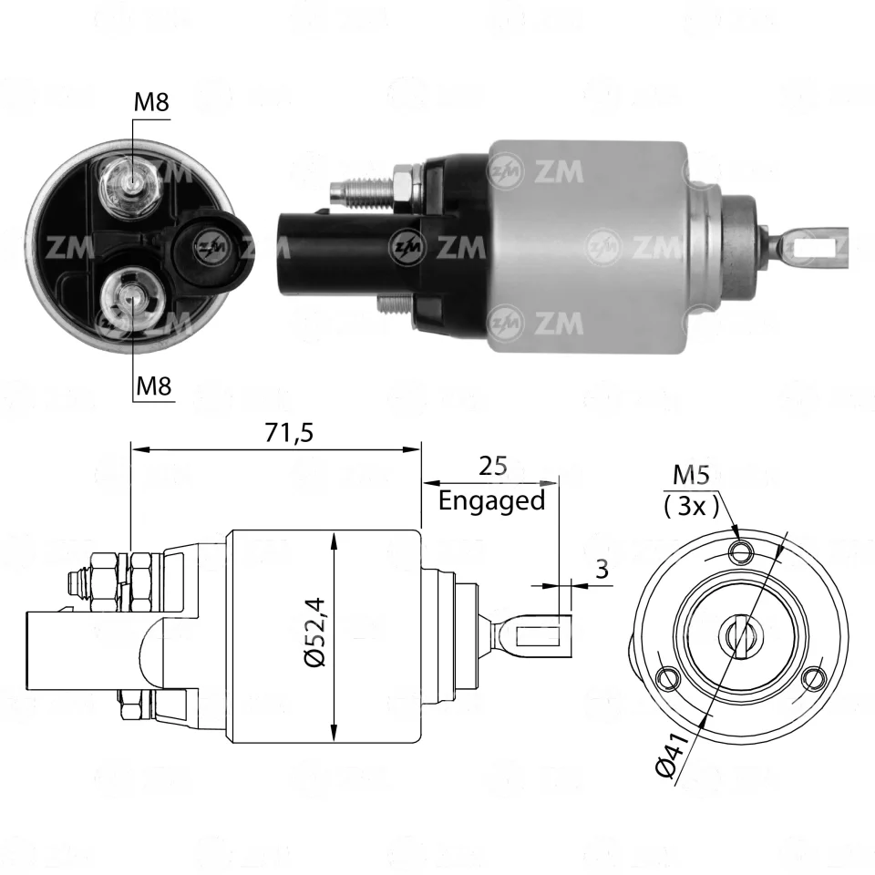 ZM-381 — Solenoides y Relés