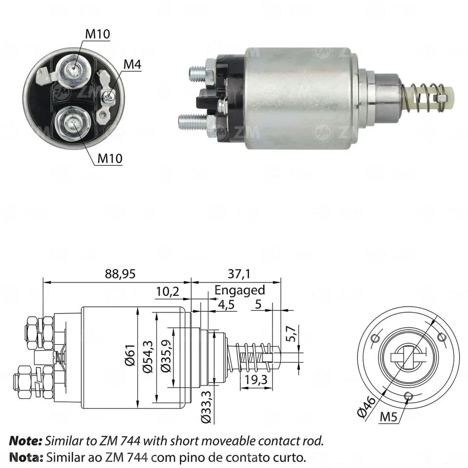 ZM-544 — Solenoides y Relés