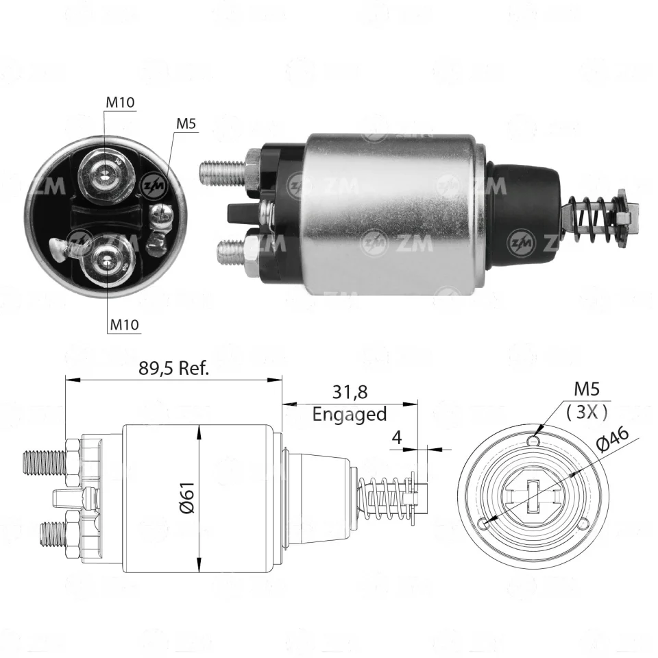 ZM-550 — Solenoides y Relés