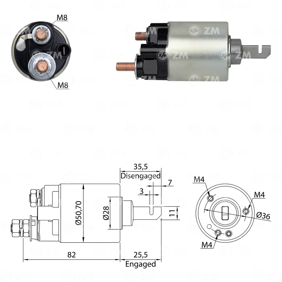 ZM-603 — Solenoides y Relés
