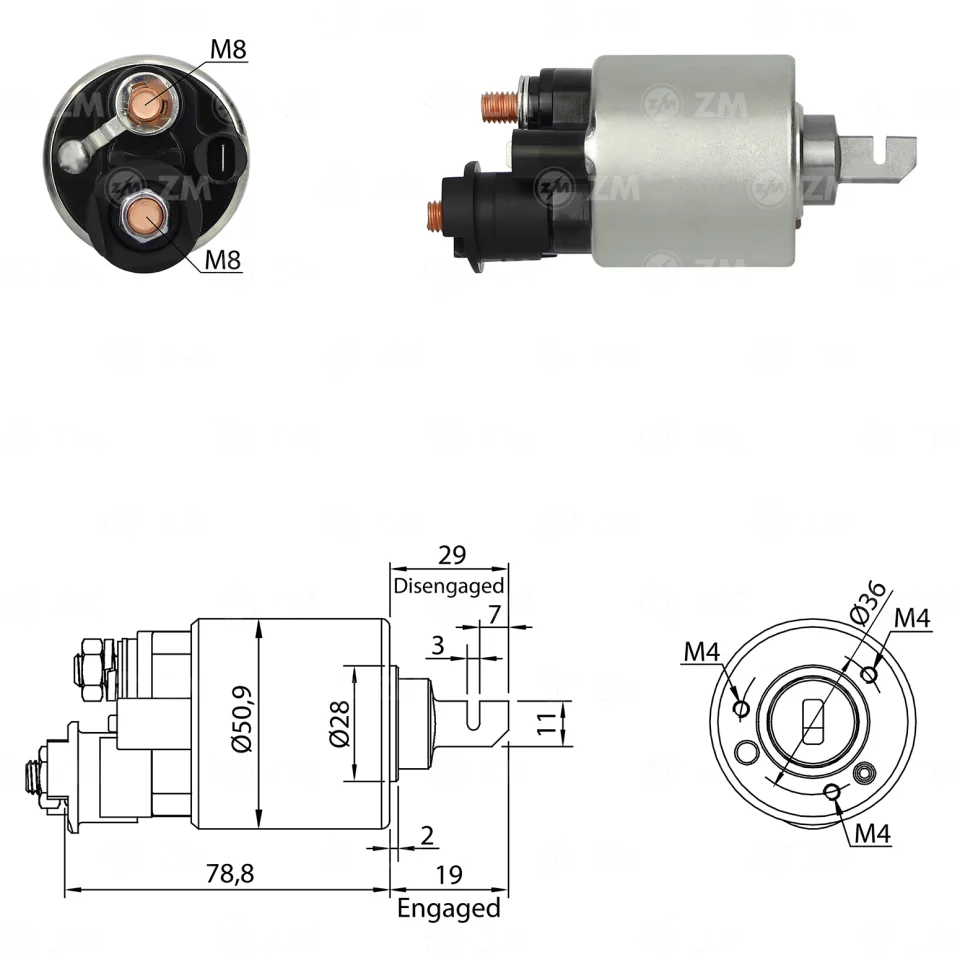 ZM-609 — Solenoides y Relés