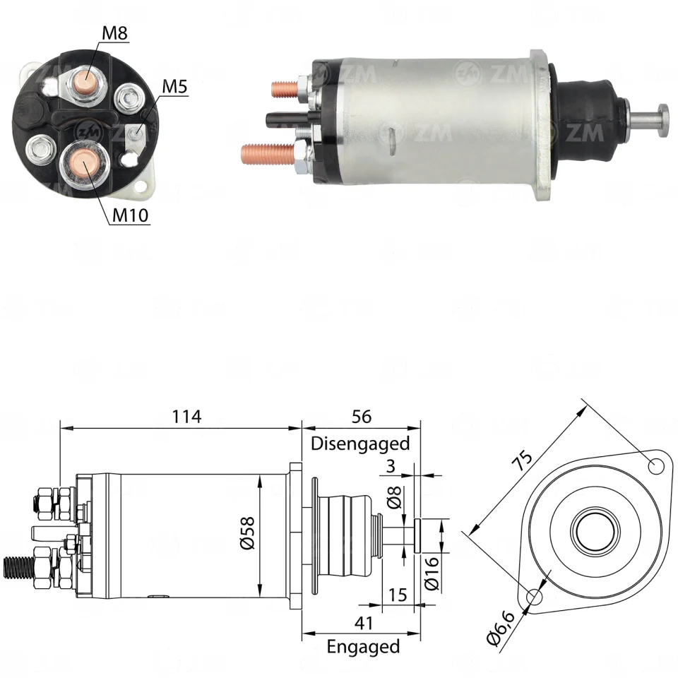 ZM-818 — Solenoides y Relés