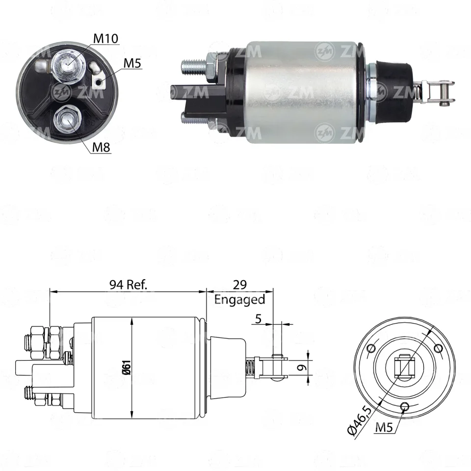 ZM-825 — Solenoides y Relés