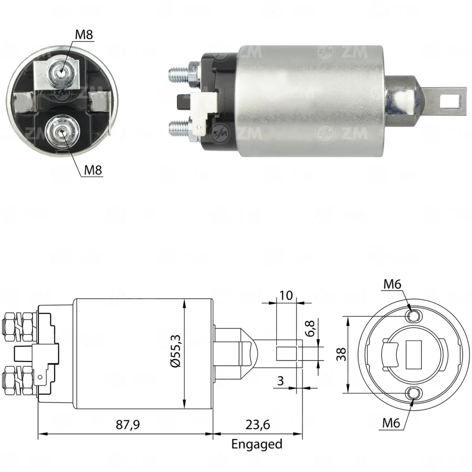 ZM-896 — Solenoides y Relés