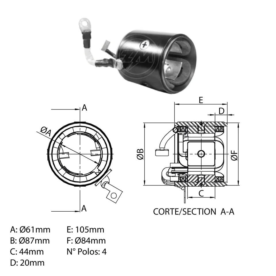 ZM-8990700 — Componentes Motor de Arranque
