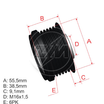 ZM-9601204 — Poleas Rueda Libre